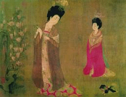 簪花仕女图(局部) 中国画(卷) 绢本设色 46cm×180cm 周昉 唐(传) 辽宁省博物馆